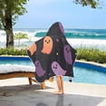thumbnail image 3 of Yayeee Kids Hooded Towels Toddler Soft Absorbent Beach Bathing Wrap 50" x 23.5", Halloween Purple Ghosts, 3 of 5