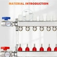 thumbnail image 5 of 6-Port Radiant Floor Heating PEX Manifold,1/2" PEX Tubing Radiant Floor Heating Manifolld With Stainless Steel Kit, 5 of 6