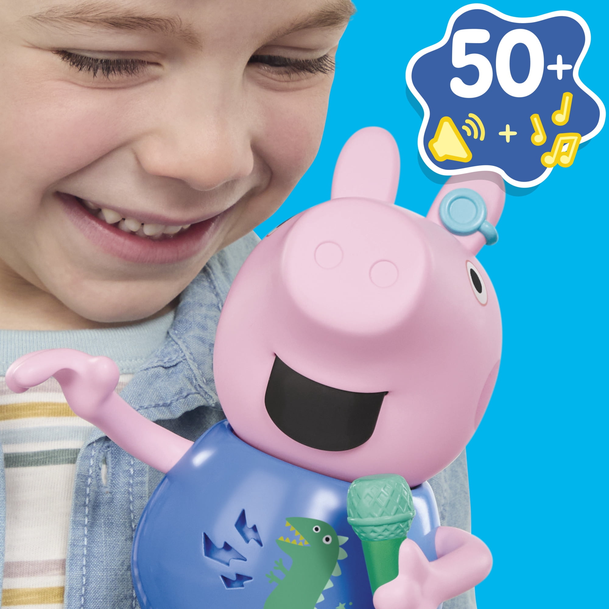 Peppa Pig Toys Joke & Sing George Figure, Musical Preschool Toys for Boys and Girls, 3+ - English Version