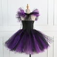 thumbnail image 4 of Witch Costume Kids Girl Witches Dress Princess Outfit Scary Purple Hat Brooms Party Cosplay Carnival Fancy Dress, 4 of 7