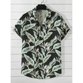 thumbnail image 4 of Camisa con gráficos de palmeras y cocoteros de verano para hombre, camisa hawaiana de verano, camisa informal de manga corta con cuello vuelto, camisa de tejido elástico Harajuku, 4 of 4