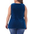 thumbnail image 3 of Agnes Orinda Women's Plus Size Tank Tops Sleeveless Glitter Gradient Sequin Party Tops 2X Royal Blue, 3 of 6