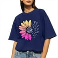 thumbnail image 5 of Women's Workout Tee - Athletic Plus Size Top - Short Sleeve Cotton - Trendy 2025 Design | Baberdicy | Womens Fashion Workout T Shirts Athletic Plus Size Tops Summer Trendy (Dark blue | 3XL), 5 of 9