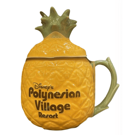 Disney Parks Polynesian Village Resort Pineapple Coffee Mug w Lid New With Tag