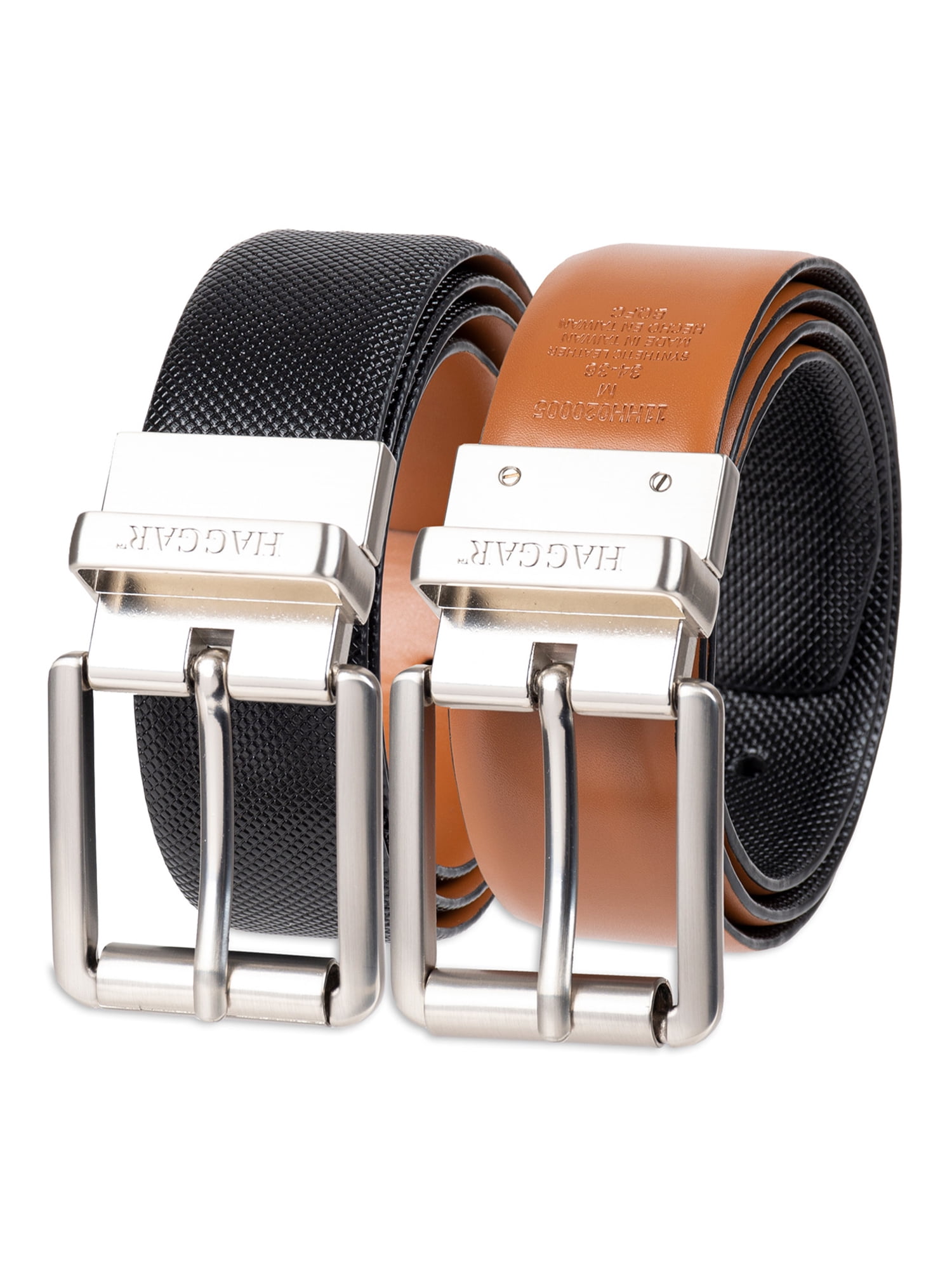 Haggar Men's Textured Reversible Two-in-One Belt