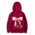 thumbnail image 4 of Kiijoy Toddler Girls Hoodie Cherry Bow Print Sports Casual Hooded Sweatshirt, Sizes 3-4, 4 of 4