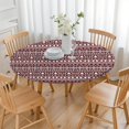 thumbnail image 3 of Red and White Christmas Folk Pattern Round Fitted Tablecloth with Elastic Edge,Dining Table Cover Waterproof,Outdoor Round Tablecloth for Camping,Dining,Indoor and Outdoor, 3 of 7