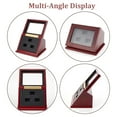thumbnail image 5 of 1pc 3-Slot Wooden Championship Rings Display Case box Slanted Glass Visible Window Rings Organizer Showcase Coconut Brown 13.2x17.2x11.7cm, 5 of 6