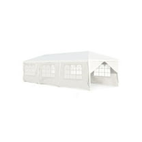 10x30ft Canopy Tent, Outdoor Party Tent with 6 Removable Sidewalls & 2 Doors, White