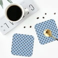 thumbnail image 4 of Honeii french Bulldog Face print Leather Coaster Set of 4, ideal for safeguarding your furniture from drinks spills and effortless cleanup-Square, 4 of 6