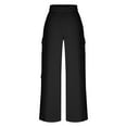 thumbnail image 6 of Babcutegg Womens Pants Wide Leg Soild Color Elastic Waist Regular Fit Fall and Winter Trousers for Women Black Size S, 6 of 8
