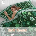 thumbnail image 5 of Green Bedding 3 Piece Duvet Cover Set Queen Size, St. Patrick's Day Shamrock Spring Checkered Soft Microfiber Comforter Cover with Zipper Closure & Pillowcases, Wrinkle & FadeResistant Quilt Cover, 5 of 9