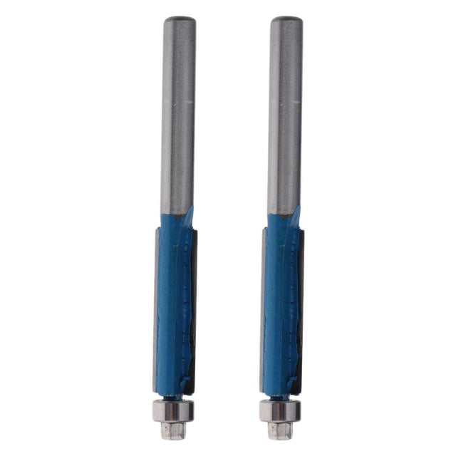 2 De Aleación Con Punta De 6 Mm De Vástago De Corte Router Bit Fresa Herramienta De Corte Accs Cola Broca de fresado con ajuste al ras del cojinete