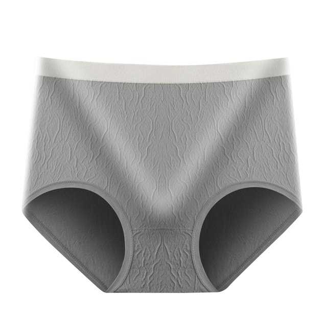 Gibobby Calzoncillos de encaje para mujer Calzoncillos sexis de cintura alta para mujer, calzoncillos bóxer grandes transpirables con cierre de vientre y cadera(Gris,G)