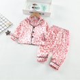 thumbnail image 2 of THDHVS Toddler Pajamas,Girls Pajamas,Kids Pajamas Set Soft Satin Lightweight Silk Button-Down Top with Pants 2 Piece PJS for Mom Girls Kids Gifts Pink 12-18 Months, 2 of 4