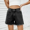 thumbnail image 3 of Lixiuxyad Summer Denim Shorts Summer New Versatile Denim Shorts Hot Pants,Black L, 3 of 7