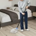 thumbnail image 3 of Indoor Mop for Floor Cleaning - Cotton Mops for Floor Cleaning, Regular Mop for Floors, 52 -inch Simple Mops for Cleaning Living Rooms, Bathrooms, and Kitchens. (White&Blue), 3 of 8