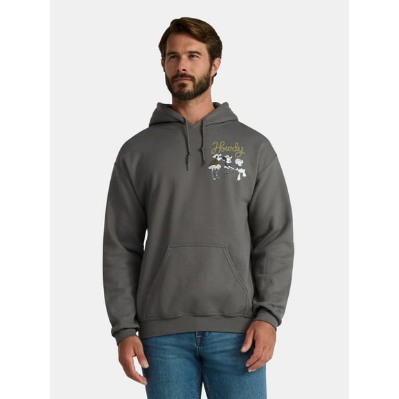 Disney Mickey Mouse Men's and Big Men's Wild Crew Graphic Fleece Hoodie, Sizes S-3XL