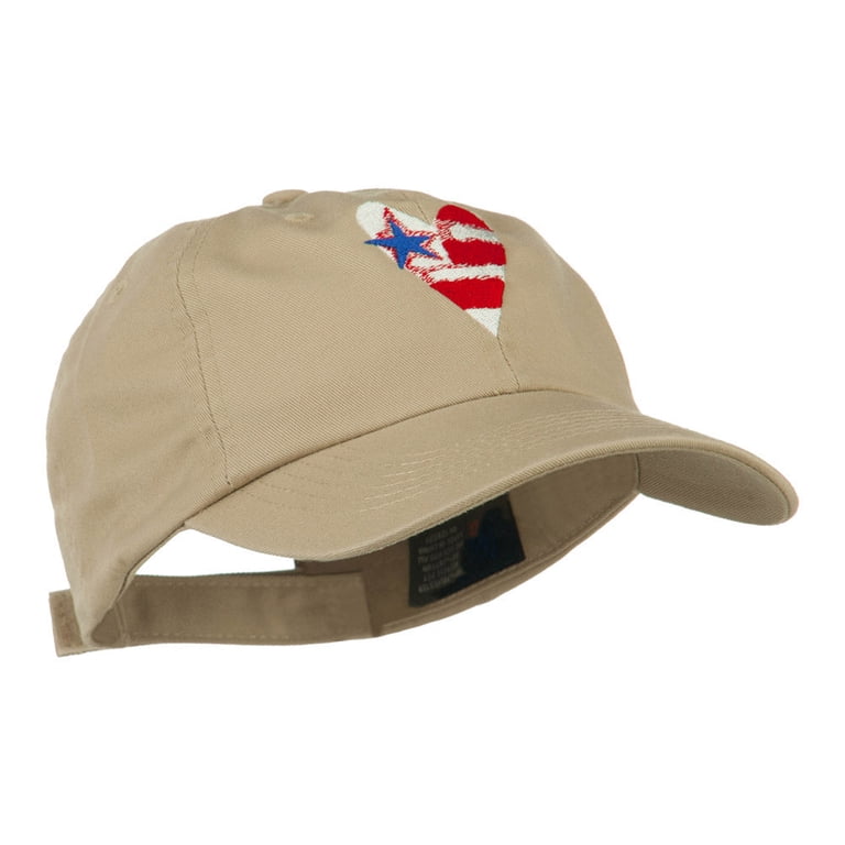 US Flag inside Heart Embroidered Cap - Khaki OSFM - Walmart.com display picture 2