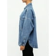 thumbnail image 3 of EMMIOL Women's Y2K Oversized Denim Shirt Jacket Long Sleeve Button Down Distressed Jean Blouse 2026 Spring Trendy Casual Denim Top, 3 of 6