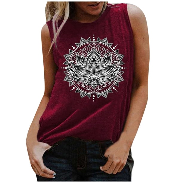 Gibobby Blusa de mujer TopsO NeckPartyStylish T-shirt(Rojo,CH)