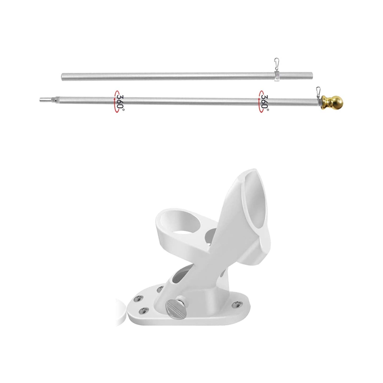 Buy Yousheng 6FT Flag Pole kit, Aluminum Flag Pole Bracket Tangle Free