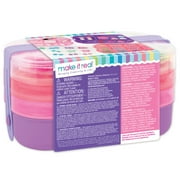 Make It Real: Beauty 2-Go! Cosmetic Set - 136pcs, Glam for Eyes-Hair-Nails, Tray Compartments, Pink & Purple Storage Carry Case, Girls & Kids Ages 8+