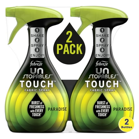 Febreze Unstopables Touch Fabric Spray, Paradise, 16.9 oz, Pack of 2