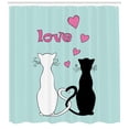 thumbnail image 3 of Ambesonne Cat Lover Shower Curtain, Tangled Tails in Love, 69"Wx84"L, Multicolor, 3 of 3