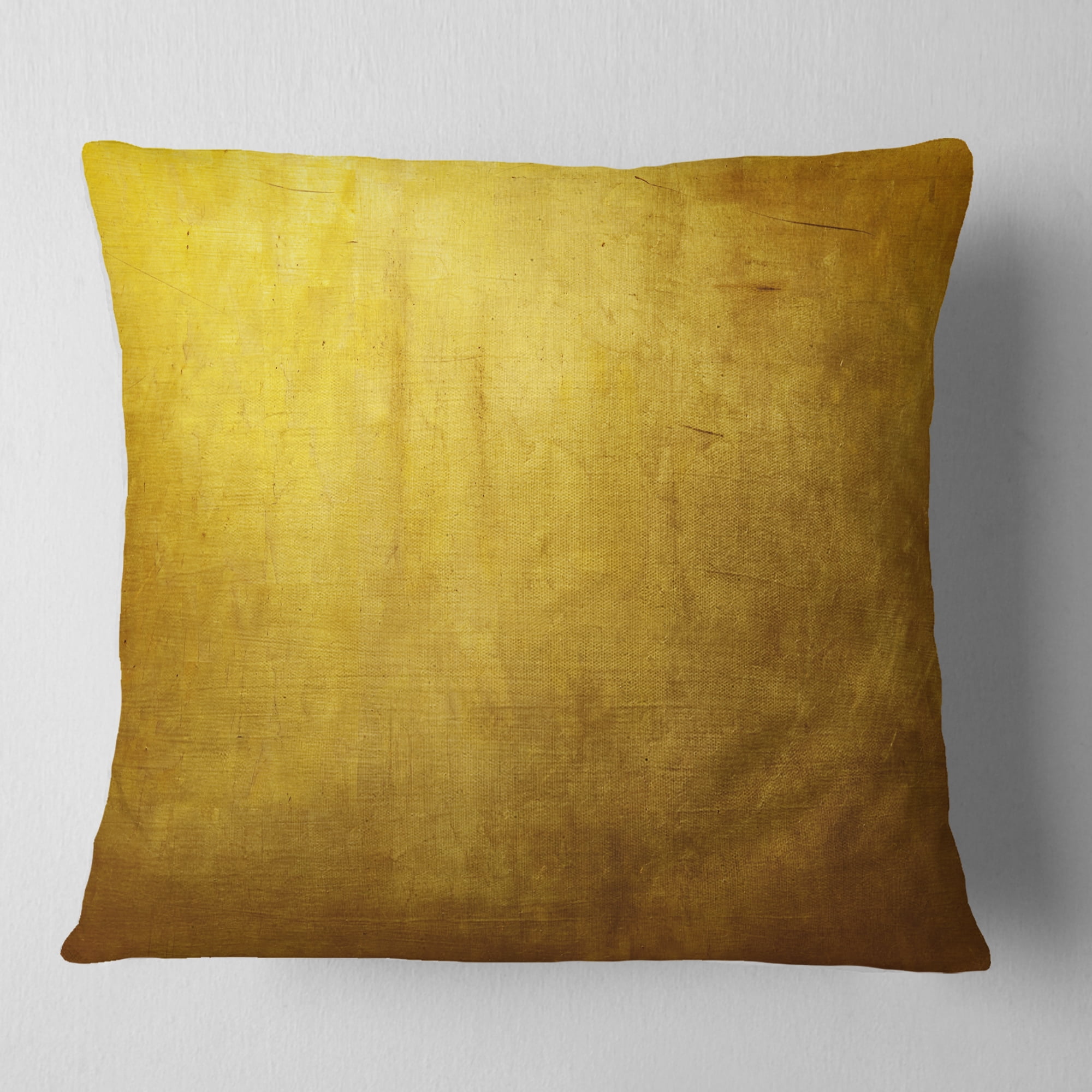 Designart Gold Texture - Abstract Throw Pillow - 16x16