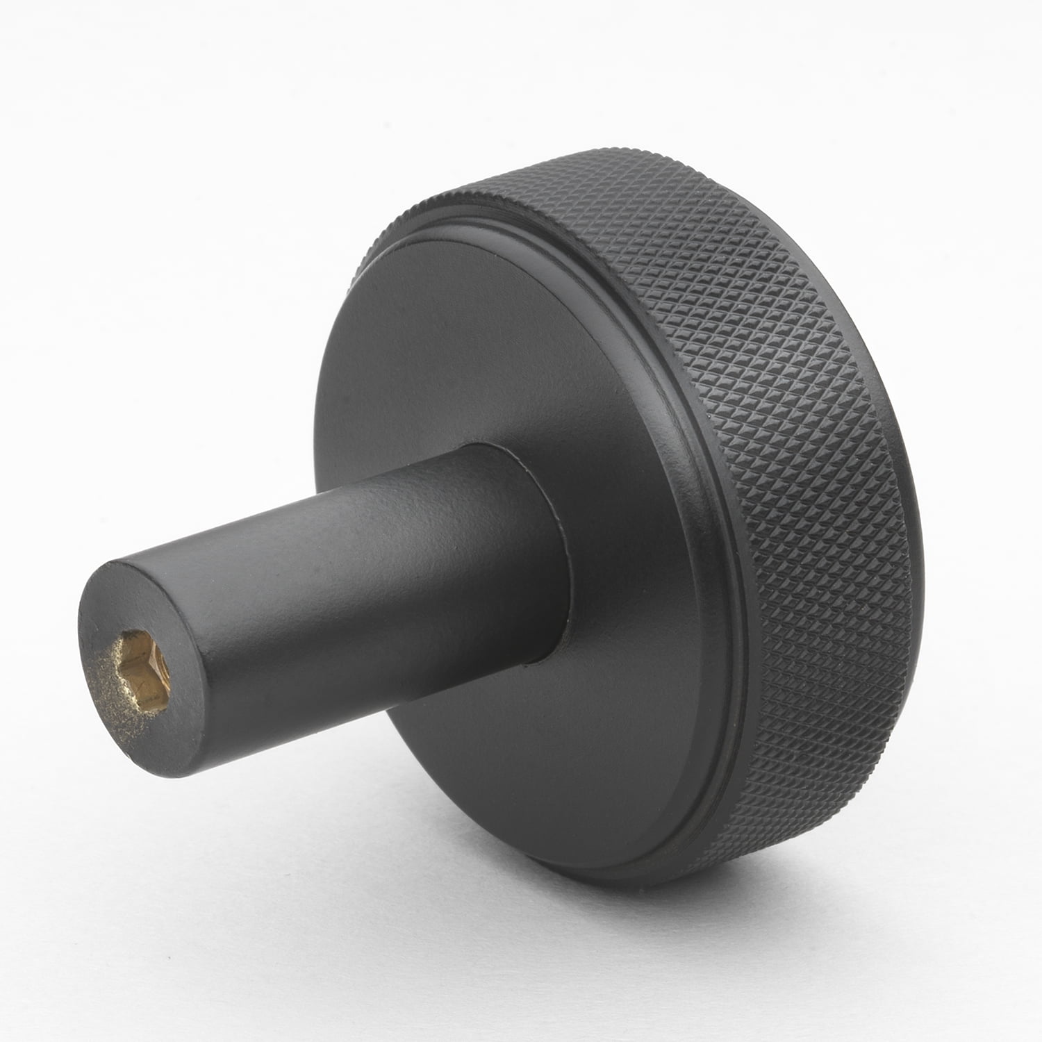 GlideRite 1-1/2 in. Solid Round Knurled Cabinet Knob, Matte Black - 5825-MB, 5 Pack
