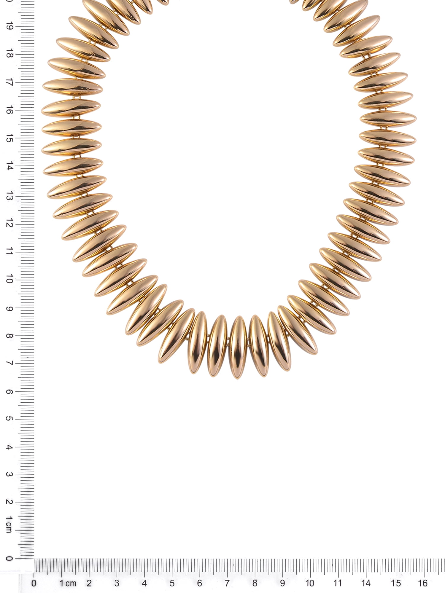 Time and Tru Women's Oval Points Necklace, Gold-Tone
