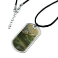 thumbnail image 2 of Painted Turtle on a Mossy Log Military Dog Tag Pendant Necklace with Cord, 2 of 5
