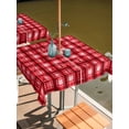 thumbnail image 2 of Outdoor Tablecloth with Umbrella Hole for Patio/Picnic/Party/Camping, Red Plaid Waterproof Table Cloth Square Cover Washable, Modern Art Checkered Farmhouse (54"x 54"), 2 of 8