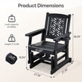 thumbnail image 4 of Ktaxon Patio Glider Chair, Floral Backrest, Side Cup Holder, Fir Wood, 28in, Black, 4 of 9