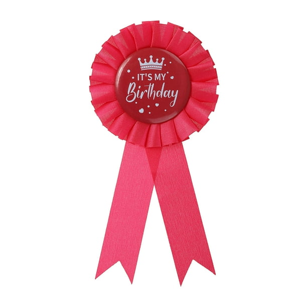 Uxcell Cinta de cumpleaños Es mi cumpleaños Pin de insignia de chapa para mujeres hombres Decoraciones de fiesta Rosa