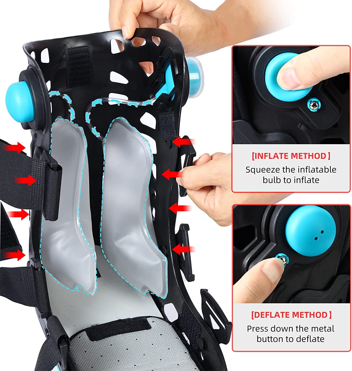 Inflatable Walking Boot, Air Cam Walker Fracture Boot, Short Walker Brace Walking Boot Orthopaedic Boot for Sprained Ankle, Foot Pain Recovery, Stress Fracture, Broken Foot, Achilles Tendonitis (S)