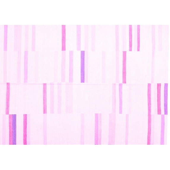 Ahgly Company Indoor Rectangle Solid Pink Modern Area Rugs, 3' x 5'