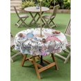 thumbnail image 3 of Outdoor Tablecloth with Umbrella Hole and Zipper, Gnomes Easter Round Table Cloth 54 Inch Waterproof Tablecloth, Colorful Spring Floral Weeping Eggs Picnic Table Cover for Patio Camping, 3 of 7