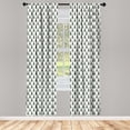 thumbnail image 3 of Ambesonne Geometric Curtains, Xmas Tree Pattern, Pair of 28"x63", Hunter Green Ruby White, 3 of 5