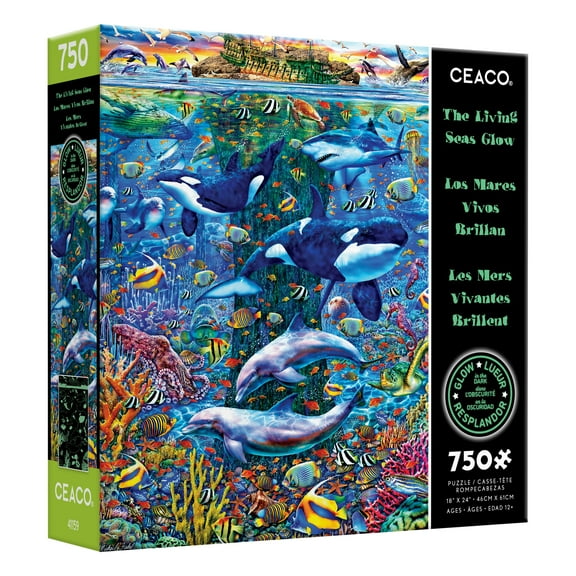 Ceaco The Living Seas Glow (Michael Fishel) 750 Piece Interlocking Jigsaw Puzzle