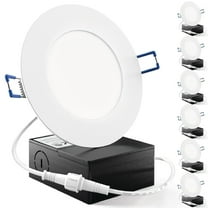 Sunco 6 Pack 4 Inch LED Recessed Lights, Slim Canless Ceiling Lighting, 650 LM, 10W (60W Equivalent), 6000K Daylight Deluxe, Dimmable, Wafer Thin, Ultra Thin with Junction Box ETL