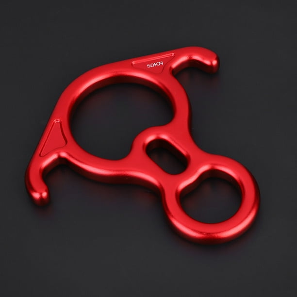 Anneau De Descente Escalade 50KN - Pour Rappel Et Secours - Alliage Aluminium - Rouge