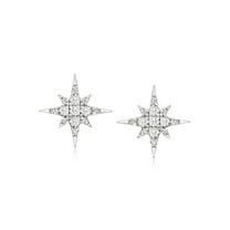 Pure Collection by Ross-Simons 0.15 ct. t.w. Diamond Star Earrings in Sterling Silver, Women's, Adult
