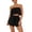 D424 Black, variant on Likimi Two Piece Sets For Women With Ruffles Sleeveless Strapless Solid Color Top With Elastic Waist Shorts Summer Fashion Casual Outfit Set Black Size L