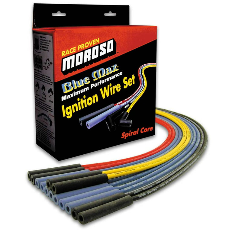 Moroso Blue Max Spark Plug Wire Set Spiral Core 8 mm Yellow V8 P/N 73217 