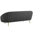 thumbnail image 4 of Contemporary Modern Urban Designer Living Room Lounge Club Lobby Sofa, Fabric Steel Metal, Grey Gray, 4 of 8
