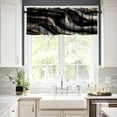 thumbnail image 3 of Black Kitchen Valance, Marble Gold Black Ombre Abstract Small Window Treatments for Kitchen Living Room Bathroom Cafe Decor Rod Pocket Modern Elegant Valances 54x18 Inch, 1 Panel, 3 of 4