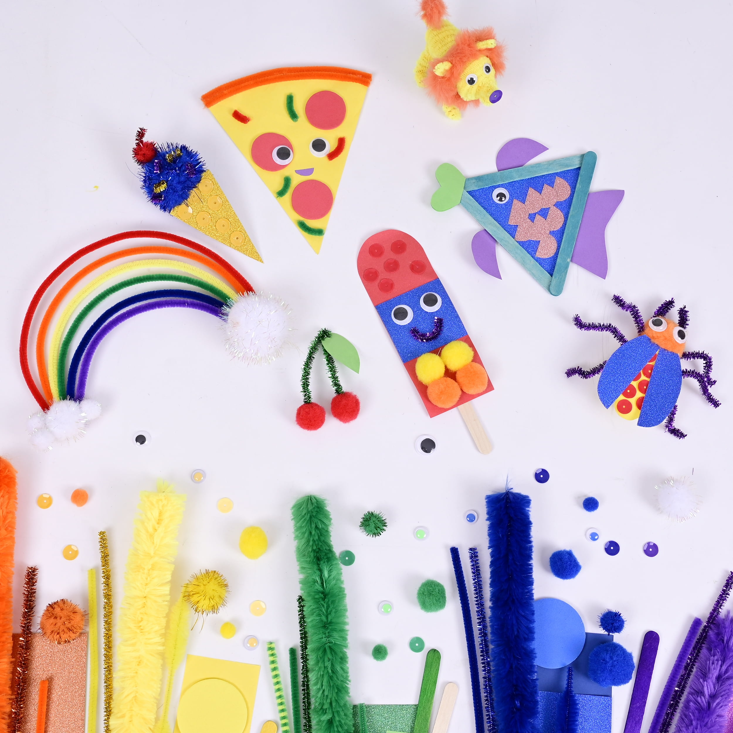 Hello Hobby Craft Supply Library, 700+ Piece All-in-One Kids Craft Kit with Pipe Cleaners, Wiggle Eyes, Craft Sticks, and more