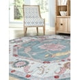 thumbnail image 4 of Unique Loom Paragon Collection Area Rug - Daneker (8' 2" Octagon Gray and Blue/Beige), 4 of 7